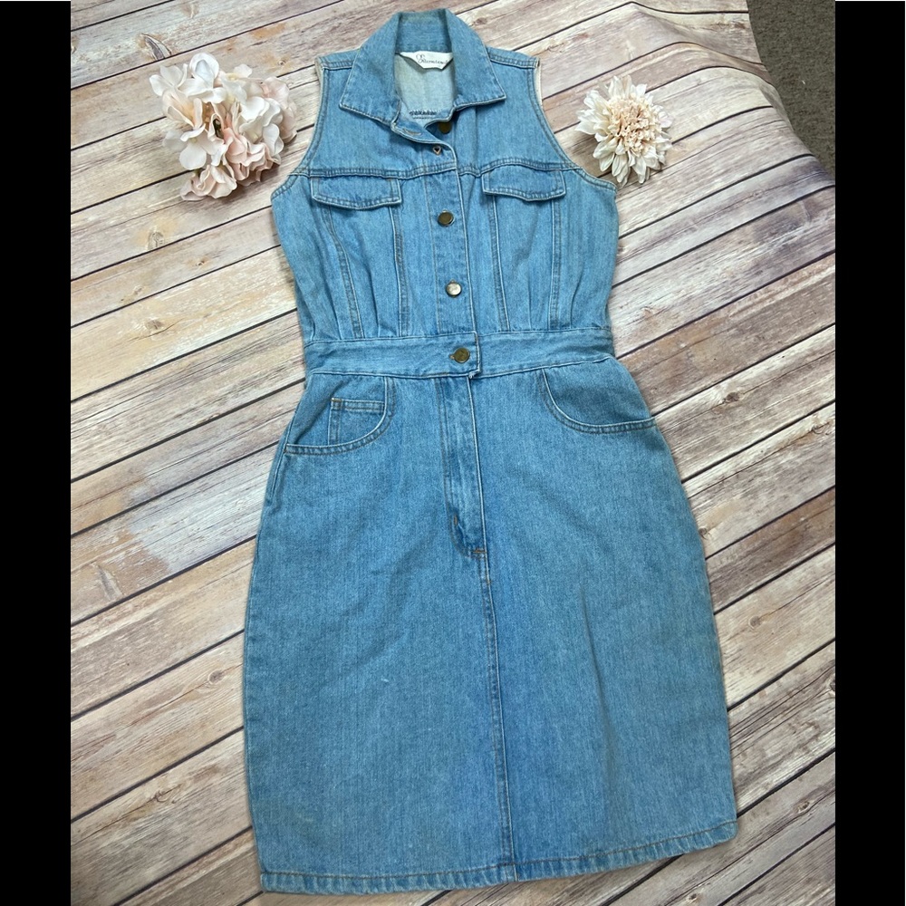 VTG Denim dress- sleeveless